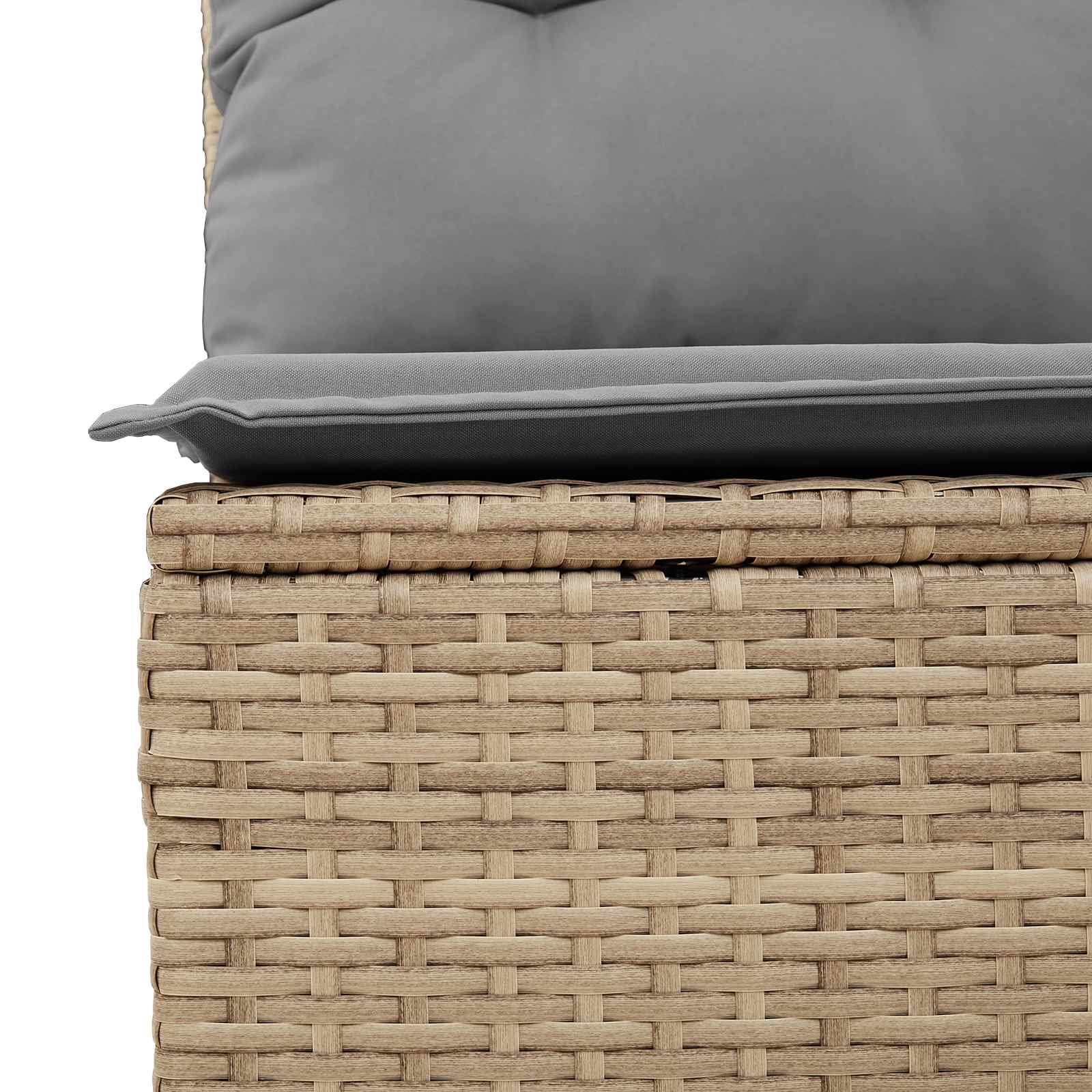 Sofá de jardín con cojín Beige y gris ratán sintético
