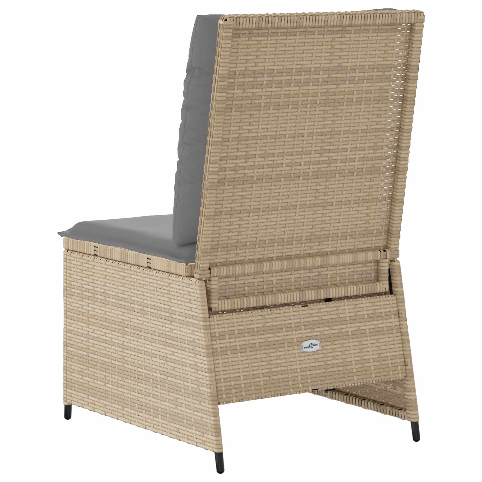 Sofá de jardín con cojín Beige y gris ratán sintético