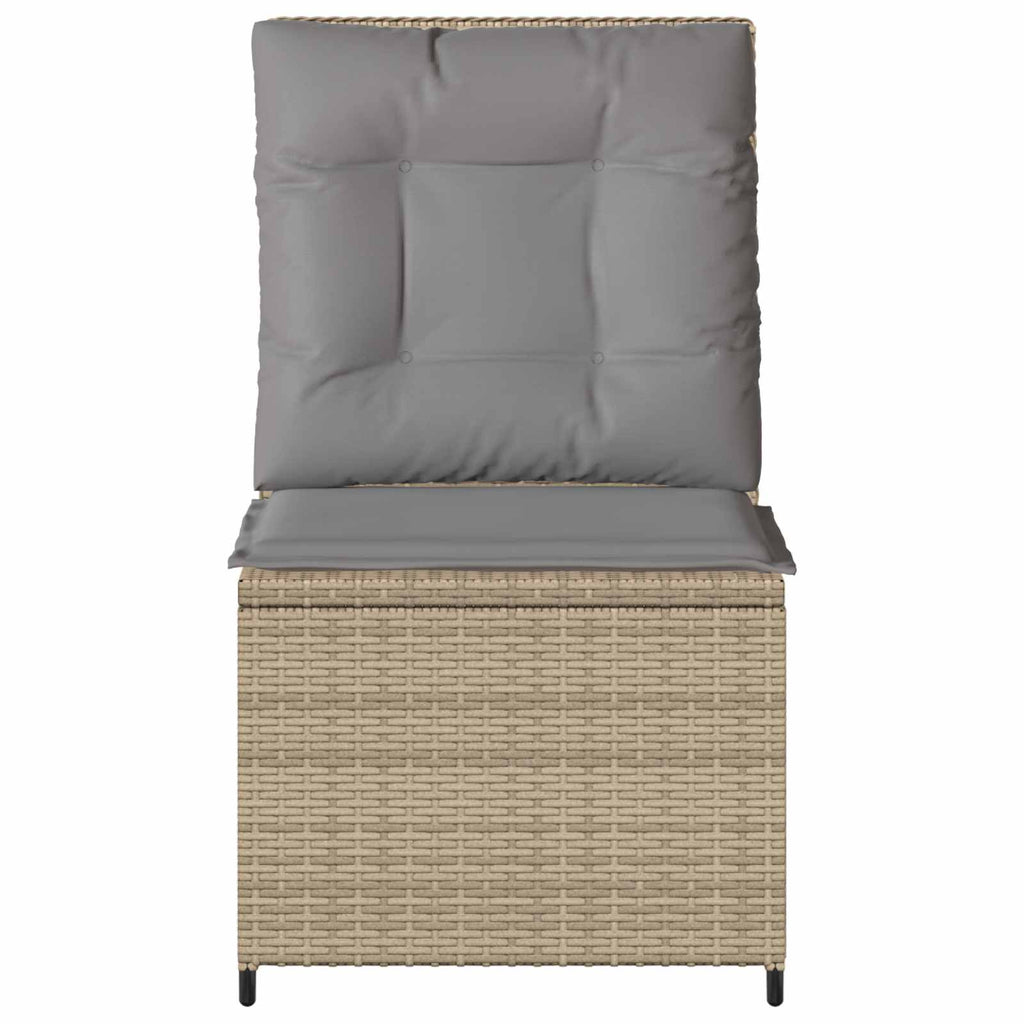 Sofá de jardín con cojín Beige y gris ratán sintético