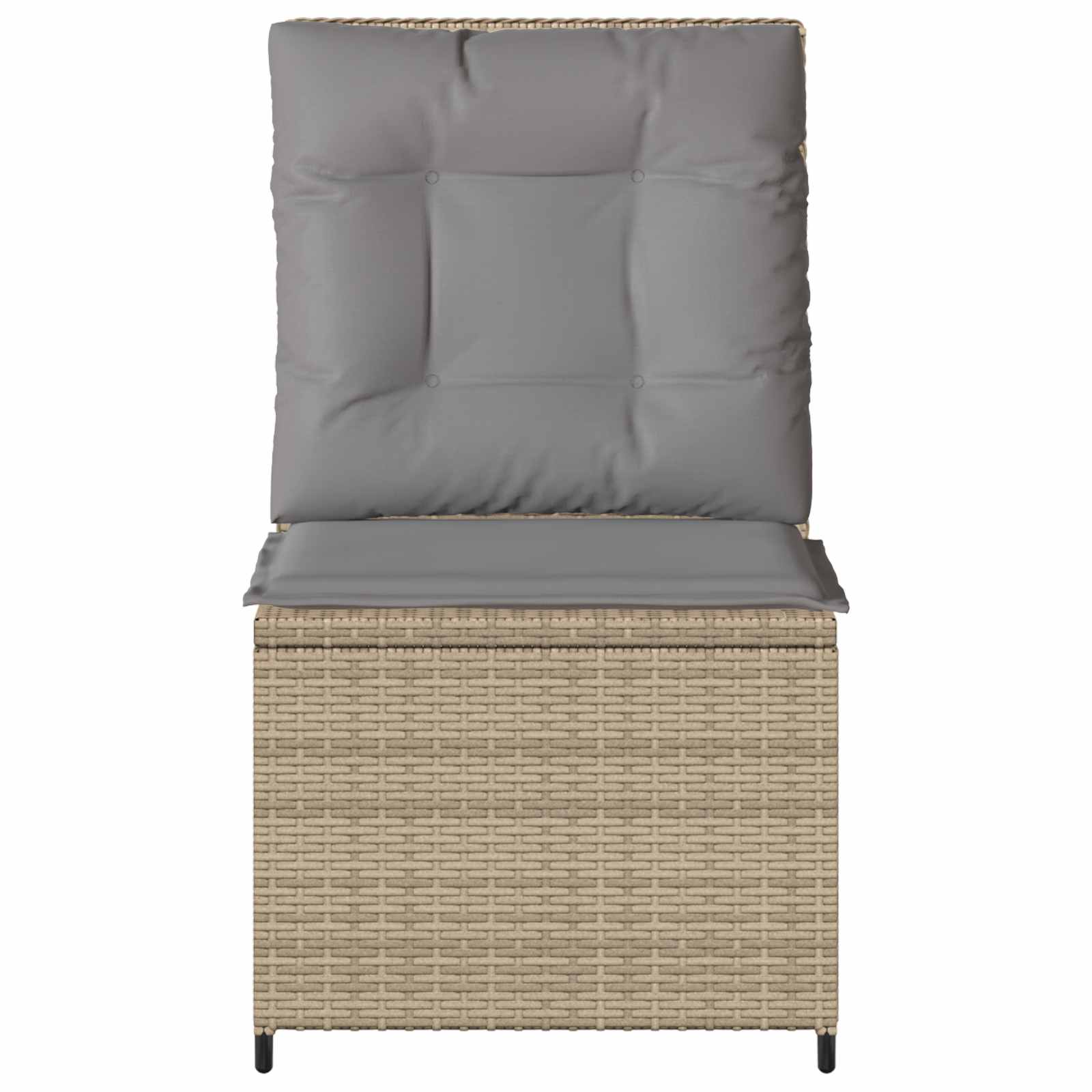 Sofá de jardín con cojín Beige y gris ratán sintético