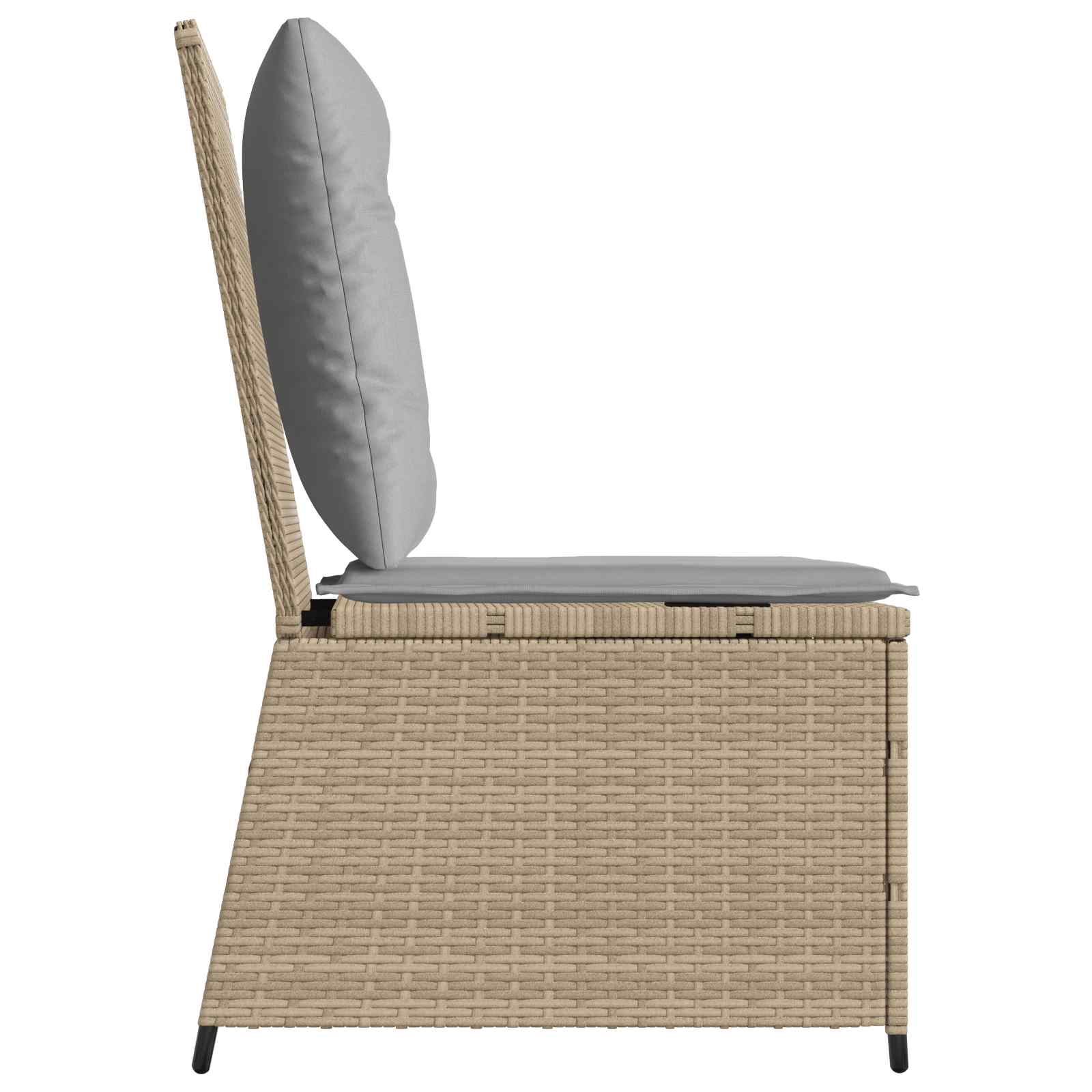 Sofá de jardín con cojín Beige y gris ratán sintético