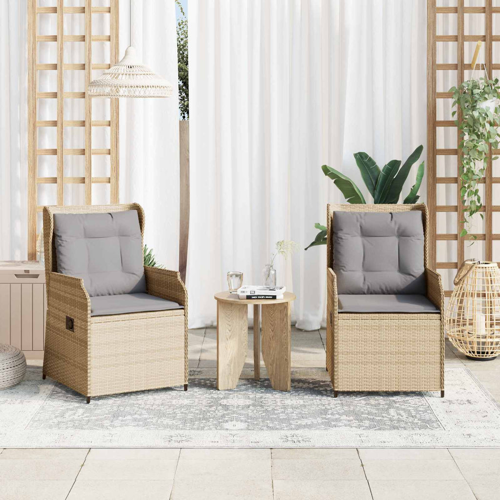 Banco de jardín 2 pcs Beige ratán sintético