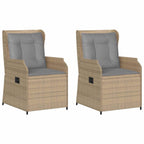 Banco de jardín 2 pcs Beige ratán sintético