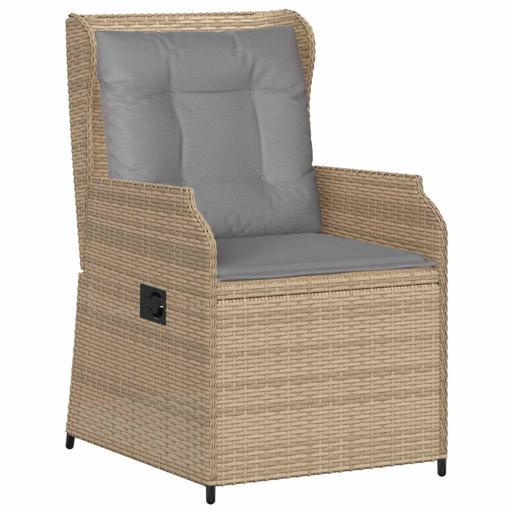 Banco de jardín 2 pcs Beige ratán sintético