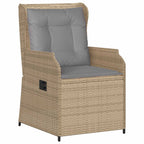 Banco de jardín 2 pcs Beige ratán sintético