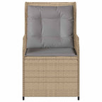 Banco de jardín 2 pcs Beige ratán sintético