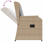 Banco de jardín 2 pcs Beige ratán sintético