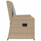 Banco de jardín 2 pcs Beige ratán sintético