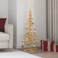 Árbol de Navidad de madera Marrón 120 cm Madera maciza de pino