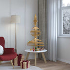 Árbol de Navidad de madera Marrón 120 cm Madera maciza de pino