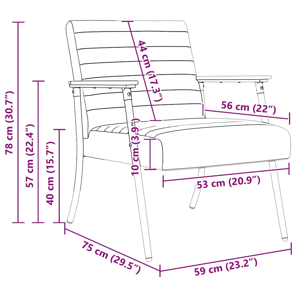 sillón Crema 59 x 75 x 78 cm tela
