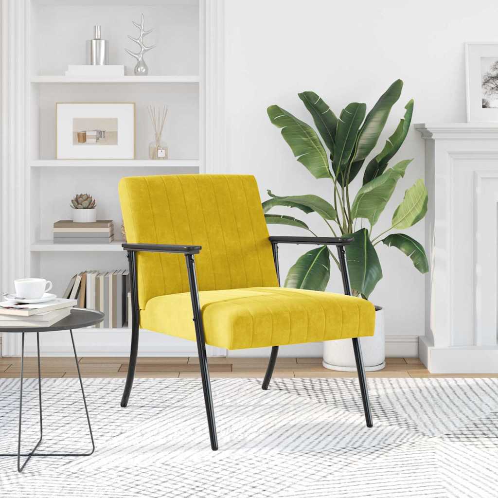 sillón Amarillo 59 x 75 x 78 cm Terciopelo