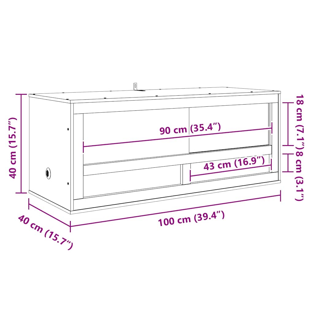Terrario Marrón 100 x 40 x 40 cm OSB