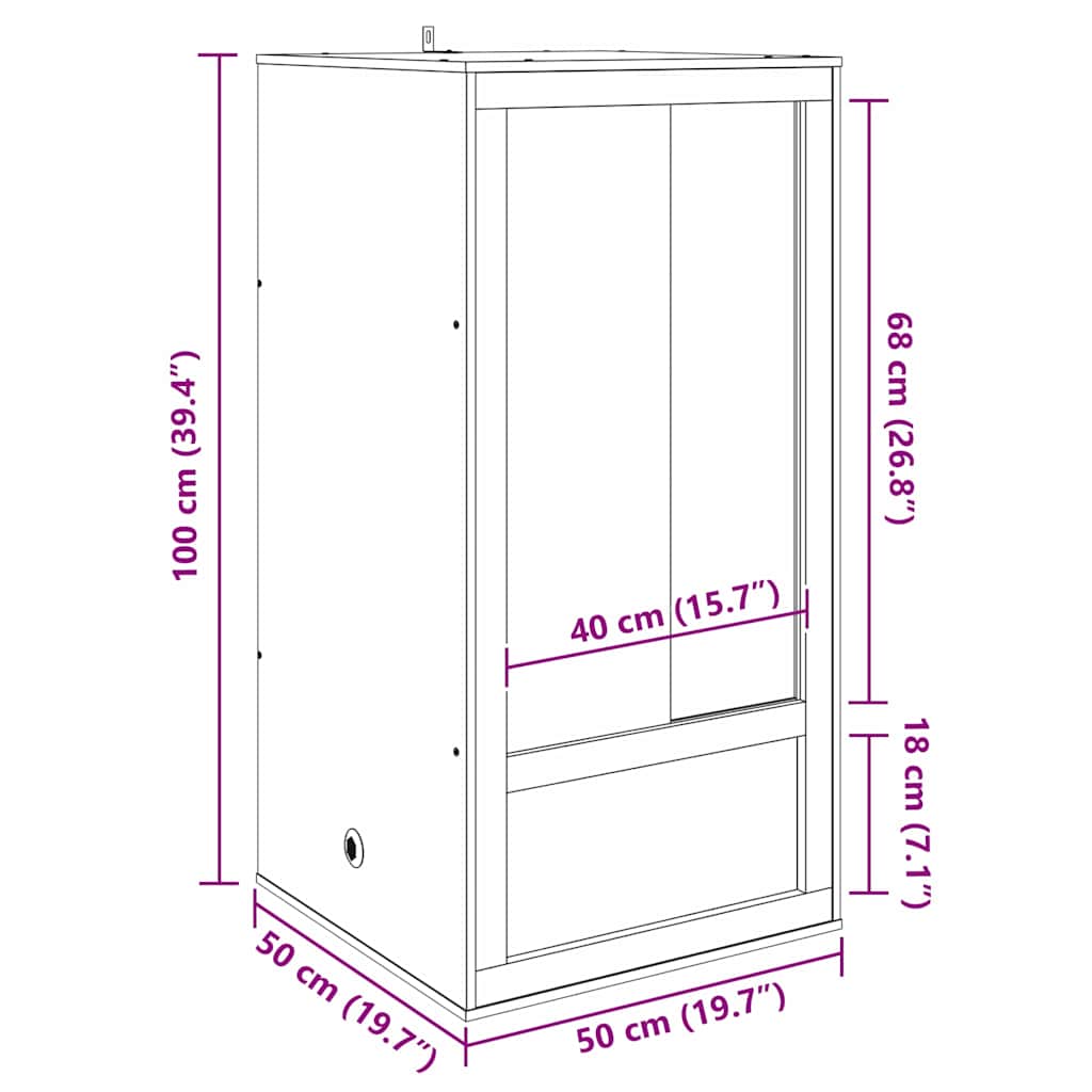 Terrario Marrón 50 x 50 x 100 cm OSB