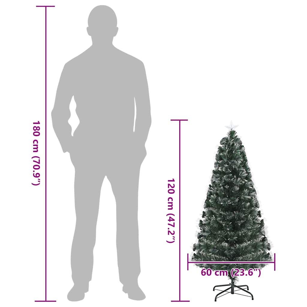 Árbol de Navidad artificial con 120 LED Verde 120 cm PVC
