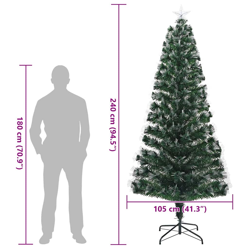 Árbol de Navidad artificial con 300 LED Verde 240 cm PVC