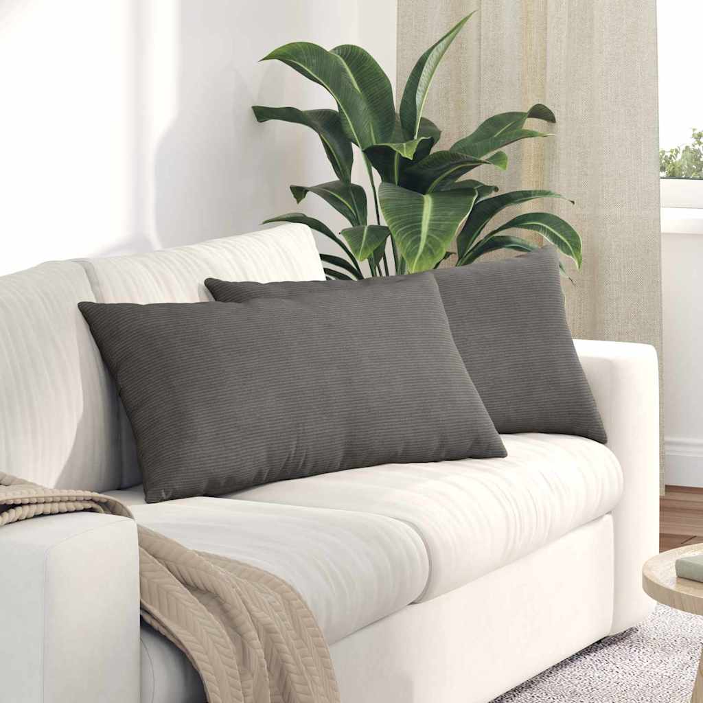 Sofa Cushions 2 pcs Light Yellow 120 x 40 cm Corduroy Fabric