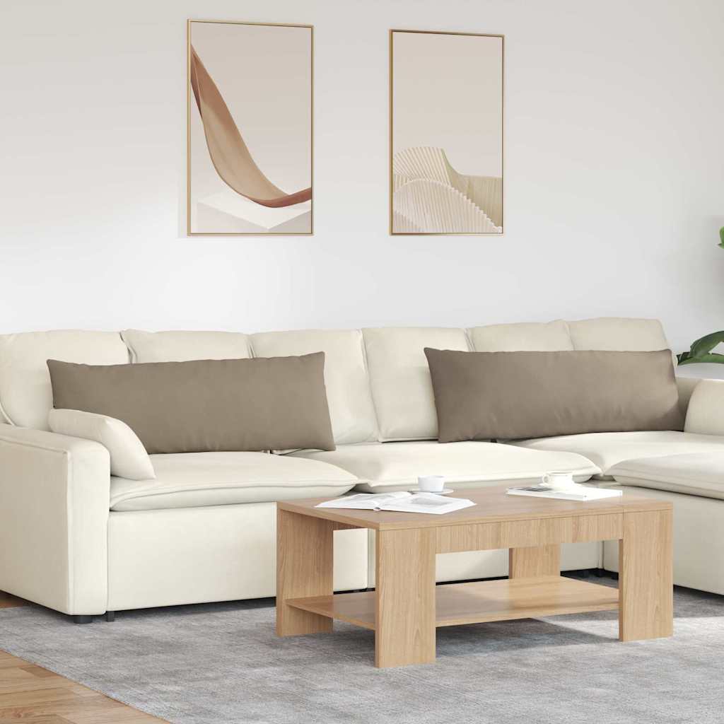 Almofadas de sofá 2 pçs Bege 120 x 40 cm tecido
