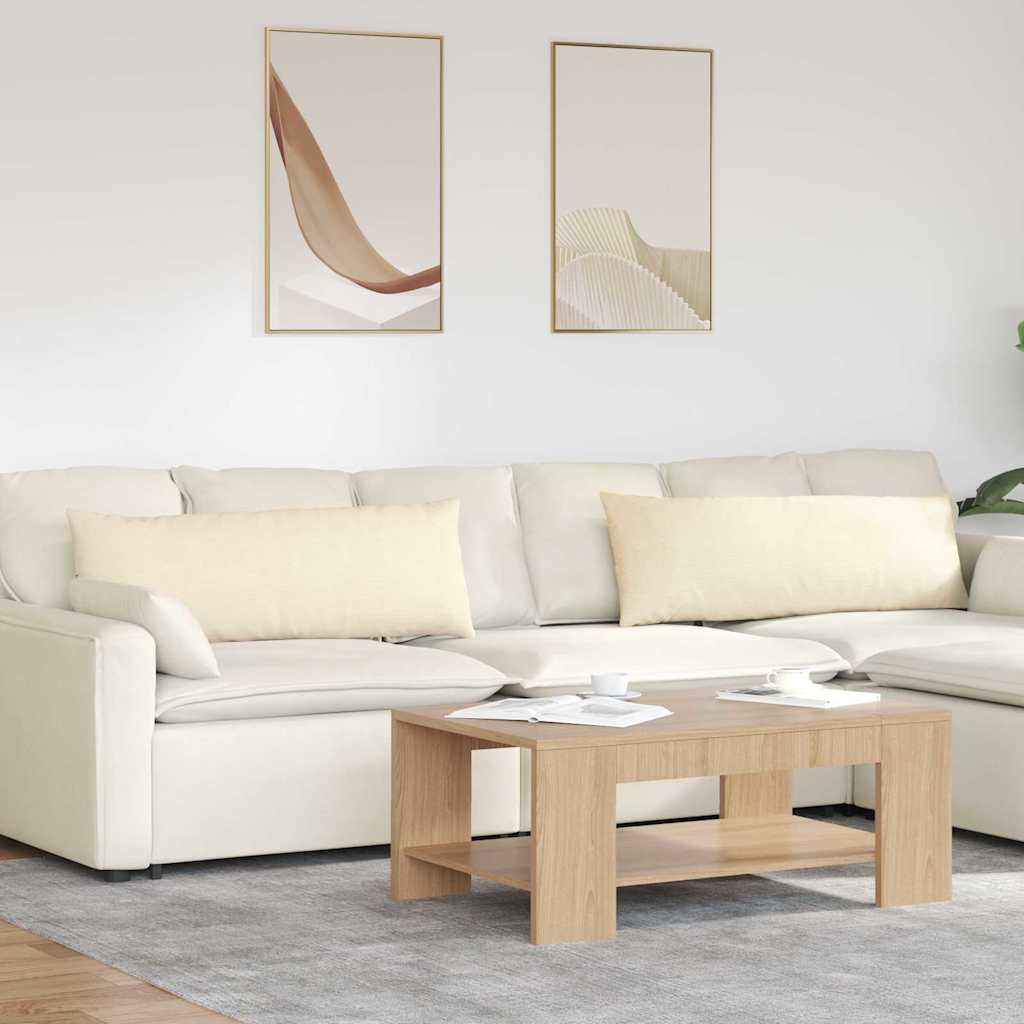 Sofa Cushions 2 pcs Light Yellow 120 x 40 cm Corduroy Fabric