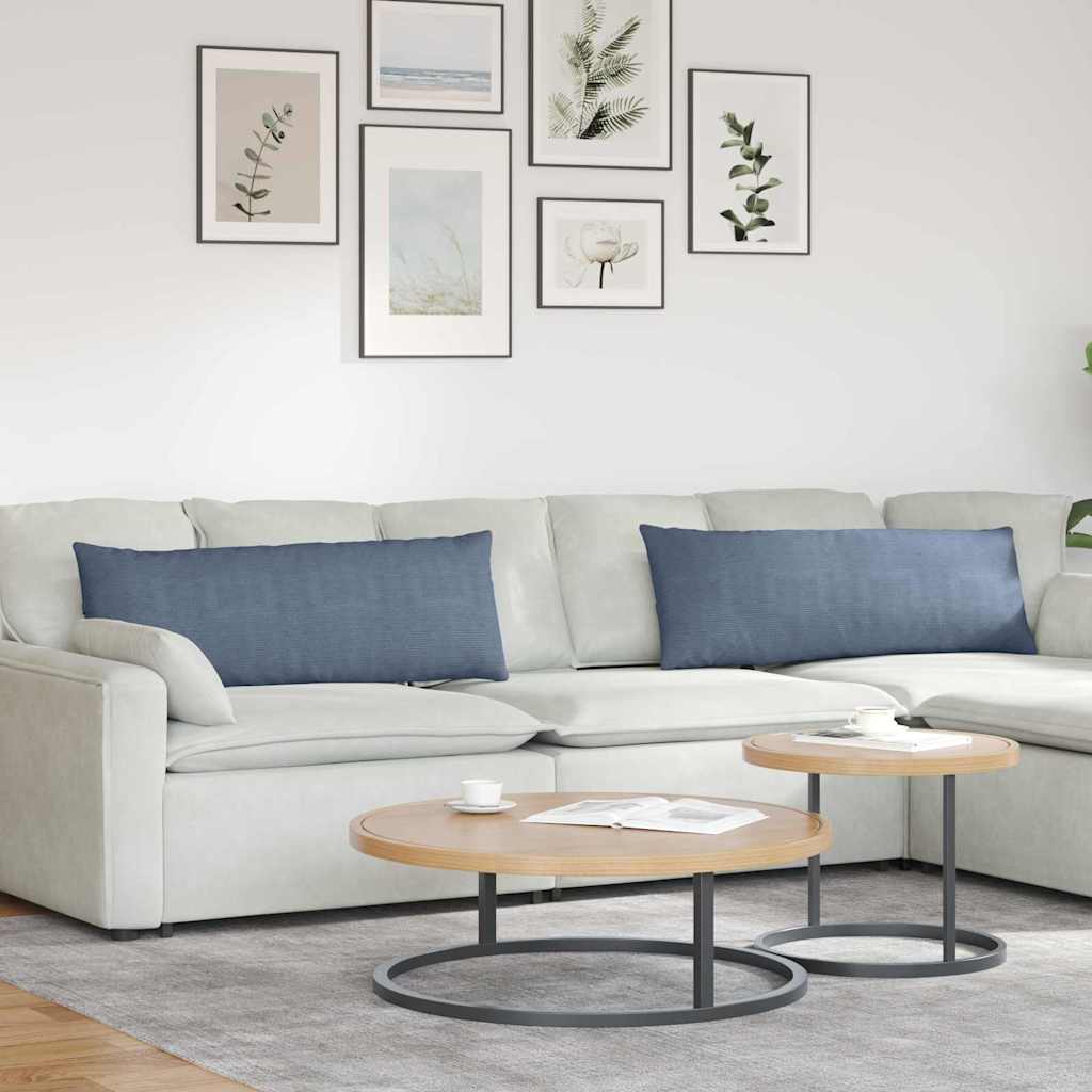 Sofa Cushions 2 pcs Light Yellow 120 x 40 cm Corduroy Fabric