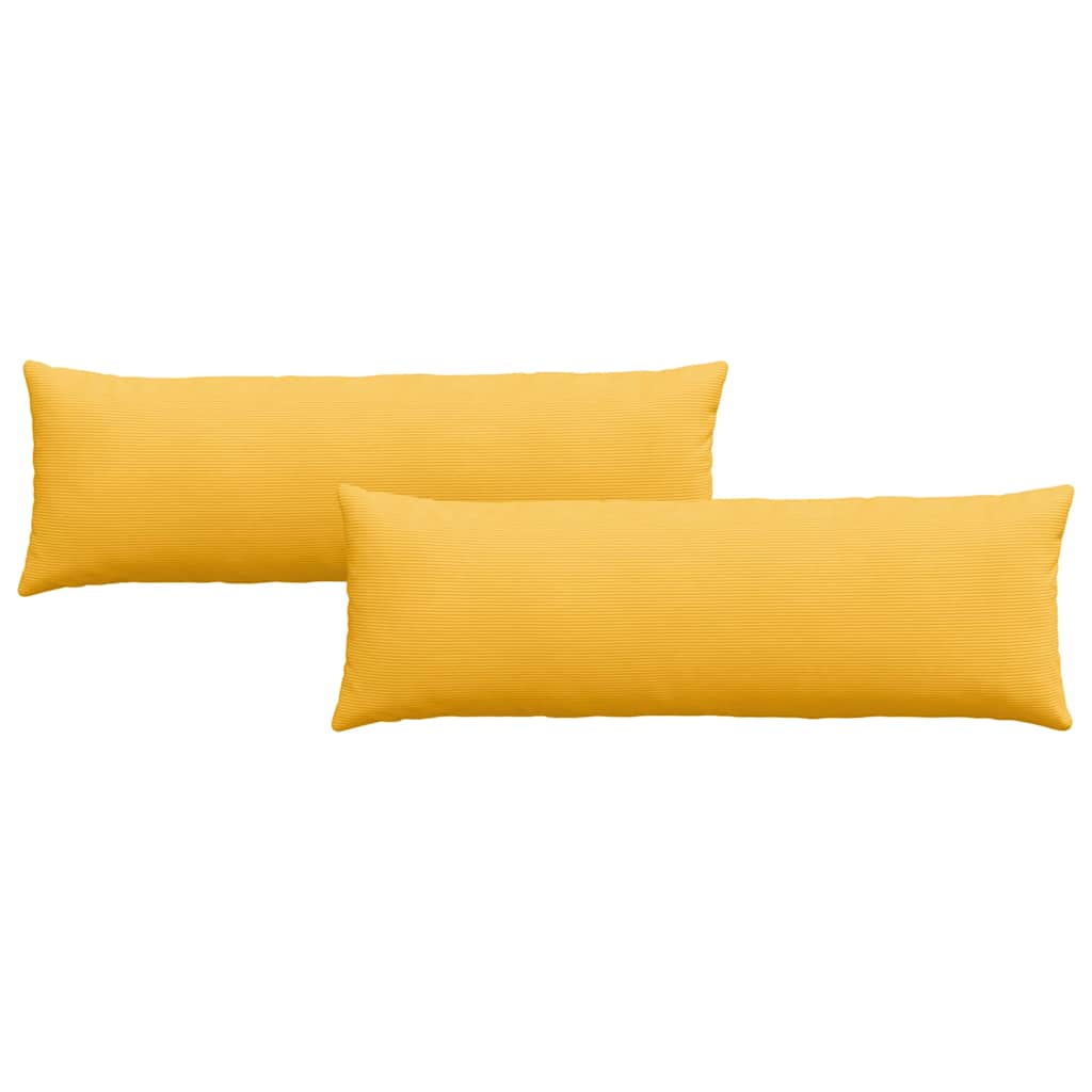 Cojines de sofá 2 pcs Amarillo Claro 120 x 40 cm Tela de pana
