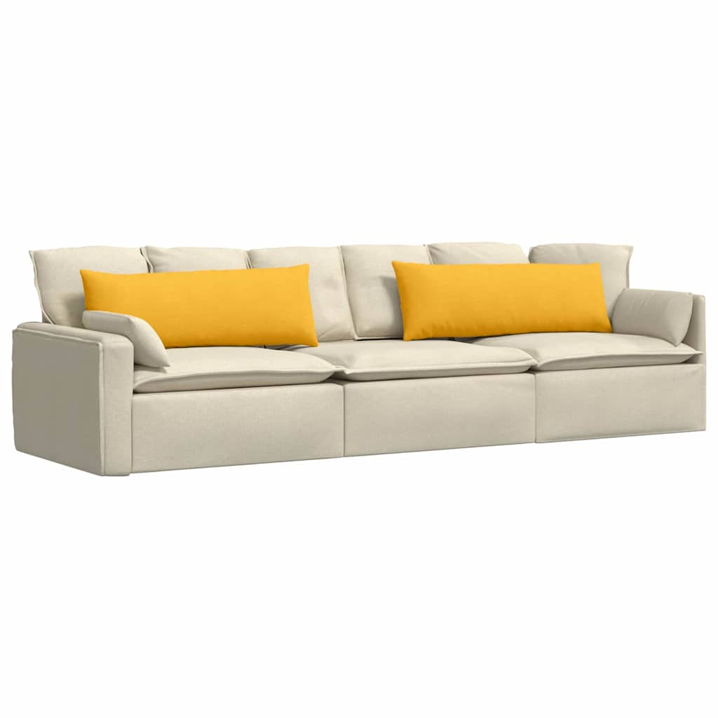 Cojines de sofá 2 pcs Amarillo Claro 120 x 40 cm Tela de pana