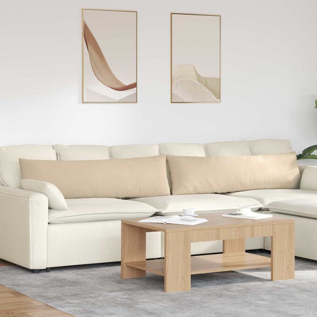 Almofadas de sofá 2 pçs Bege 120 x 40 cm tecido