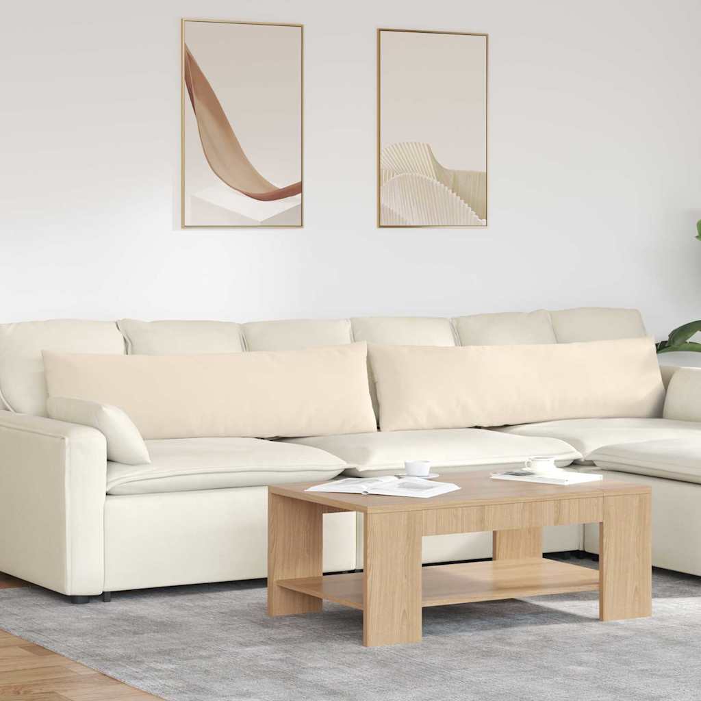 Almofadas de sofá 2 pçs Bege 120 x 40 cm tecido