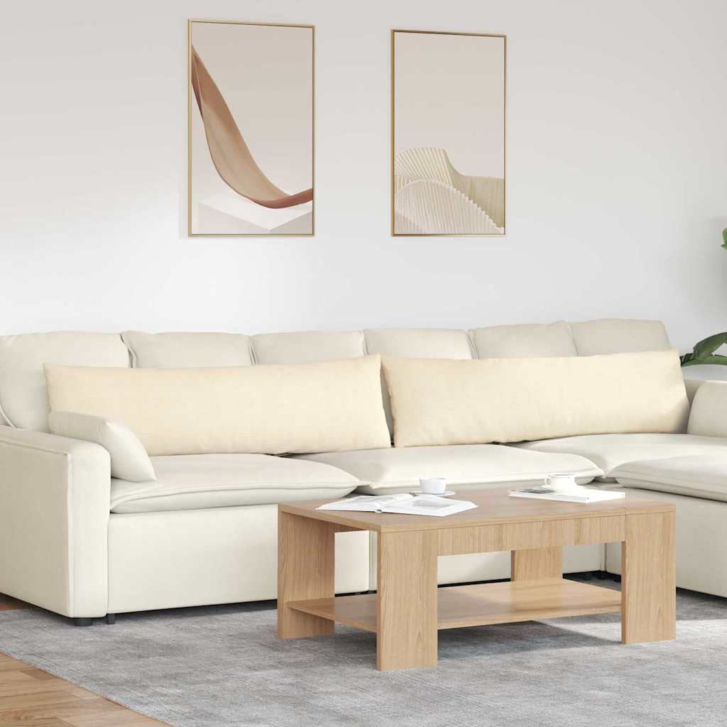 Sofa Cushions 2 pcs Light Yellow 120 x 40 cm Corduroy Fabric