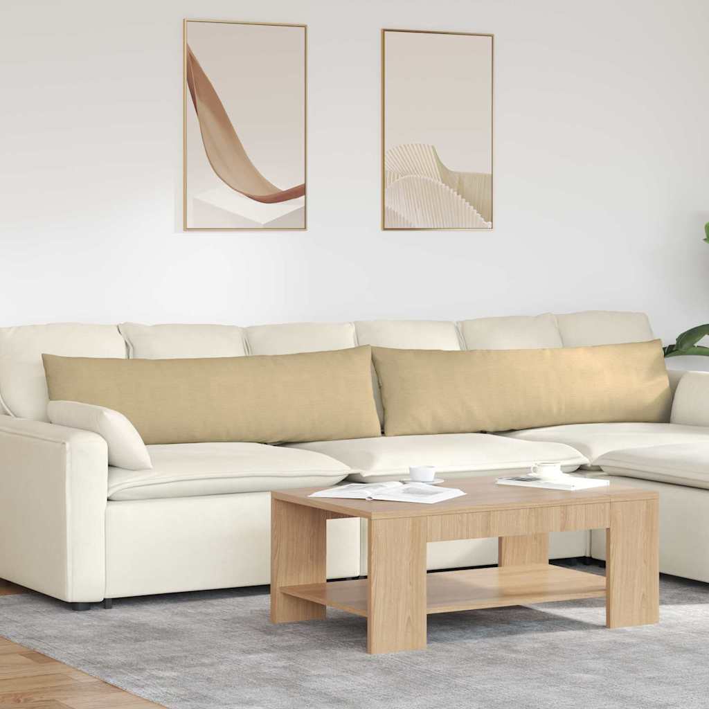 Sofa Cushions 2 pcs Light Yellow 120 x 40 cm Corduroy Fabric