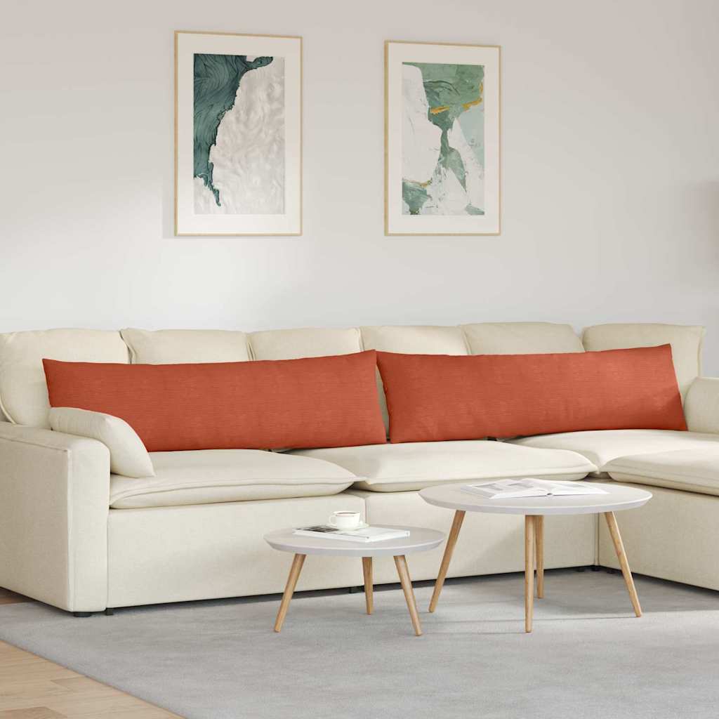 Sofa Cushions 2 pcs Light Yellow 120 x 40 cm Corduroy Fabric