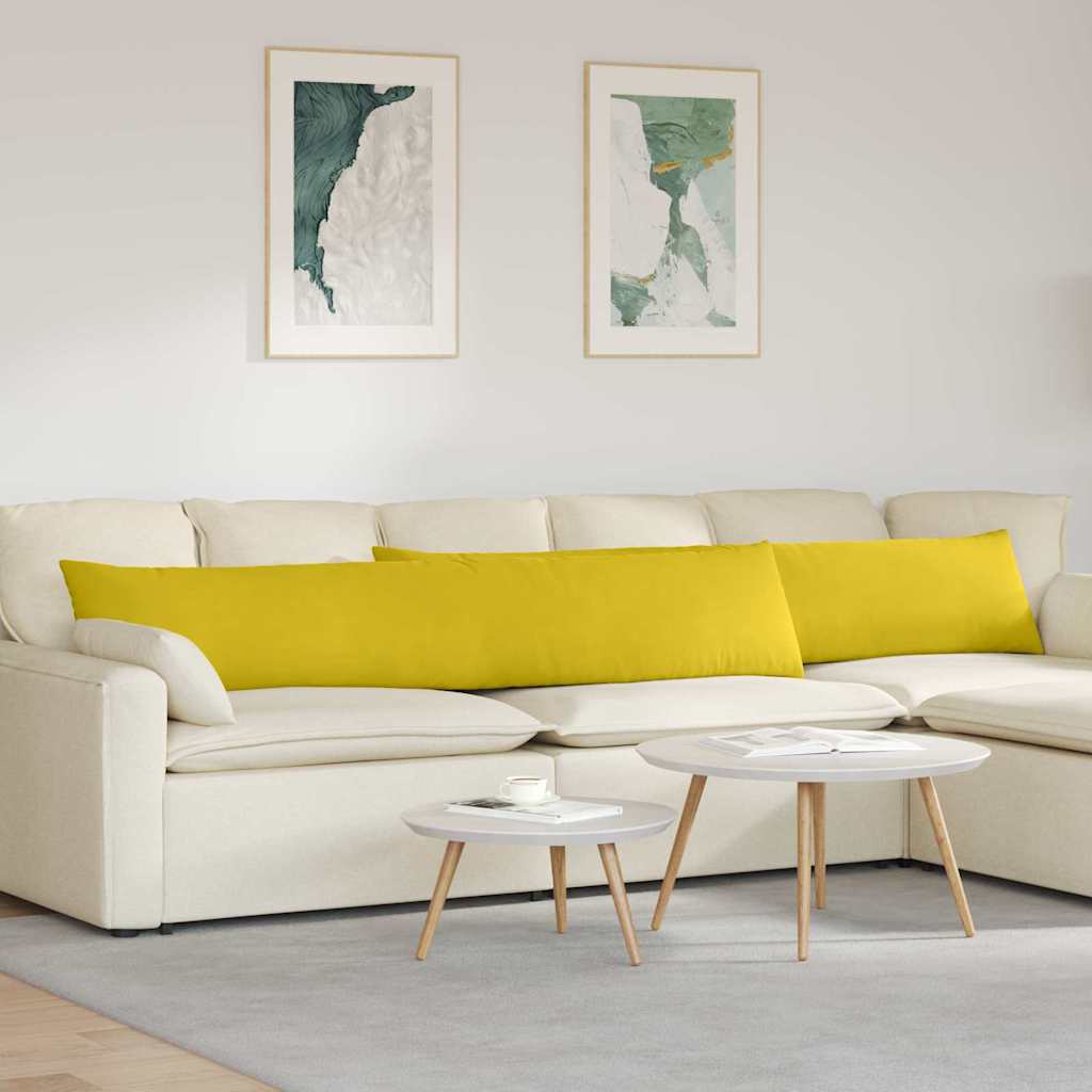 Sofa Cushions 2 pcs Yellow 120 x 40 cm Corduroy Fabric