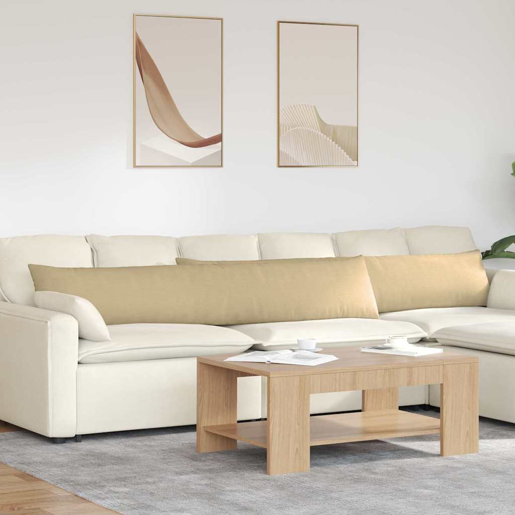 Sofa Cushions 2 pcs Light Yellow 120 x 40 cm Corduroy Fabric
