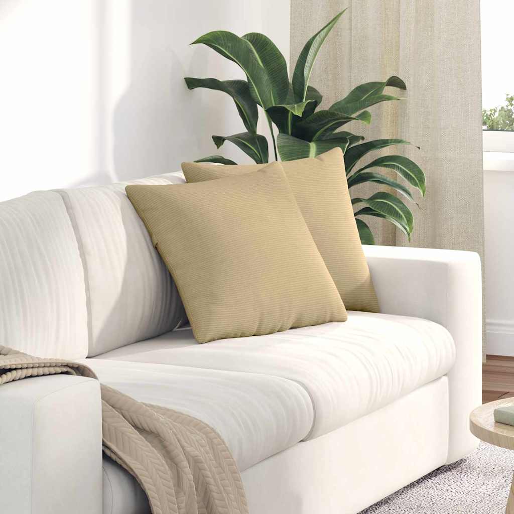 Sofa Cushions 2 pcs Light Yellow 120 x 40 cm Corduroy Fabric