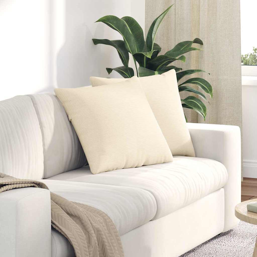 Sofa Cushions 2 pcs Light Yellow 120 x 40 cm Corduroy Fabric