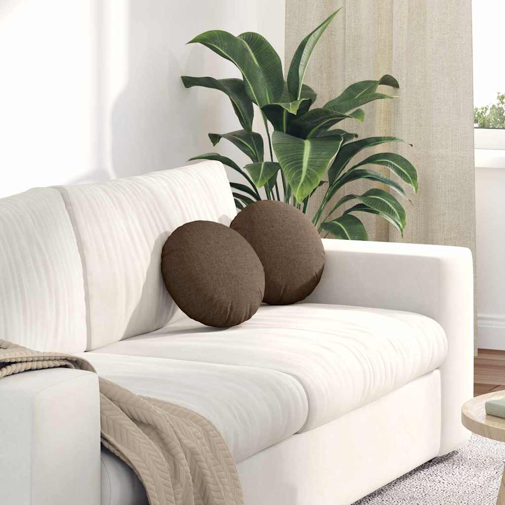 Seat Cushions 2 pcs Light Yellow Ø30 x 13 cm fabric
