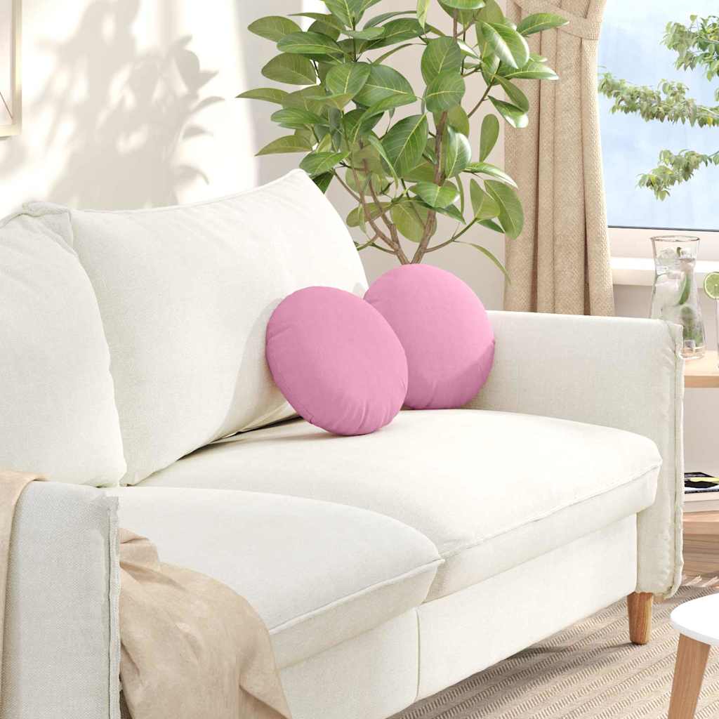 Seat Cushions 2 pcs Light Yellow Ø30 x 13 cm fabric