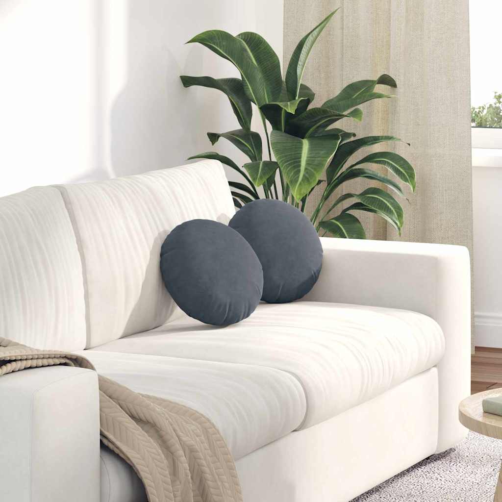 Cojines para asiento 2 pcs Amarillo Ø 40 x 13 cm Terciopelo