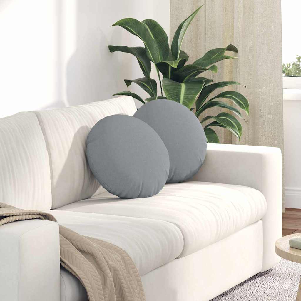 Seat Cushions 2 pcs Light Yellow Ø30 x 13 cm fabric