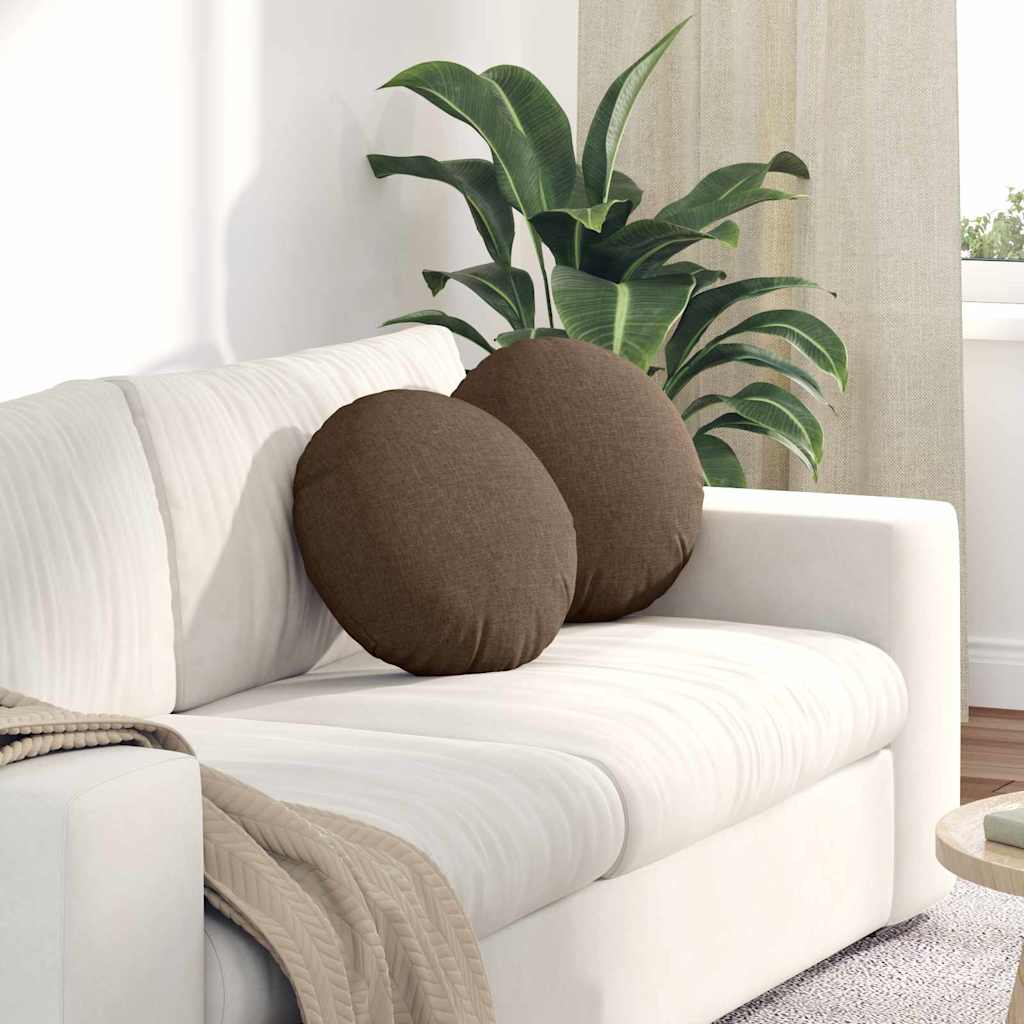 Seat Cushions 2 pcs Light Yellow Ø30 x 13 cm fabric
