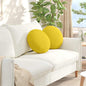 Seat Cushions 2 pcs Light Yellow Ø30 x 13 cm fabric