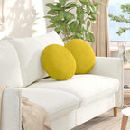 Cojines para asiento 2 pcs Amarillo Ø 40 x 13 cm Terciopelo