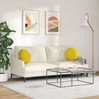 Cojines para asiento 2 pcs Amarillo Ø 40 x 13 cm Terciopelo