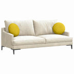 Cojines para asiento 2 pcs Amarillo Ø 40 x 13 cm Terciopelo