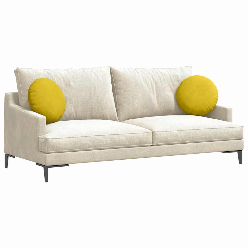 Cojines para asiento 2 pcs Amarillo Ø 40 x 13 cm Terciopelo