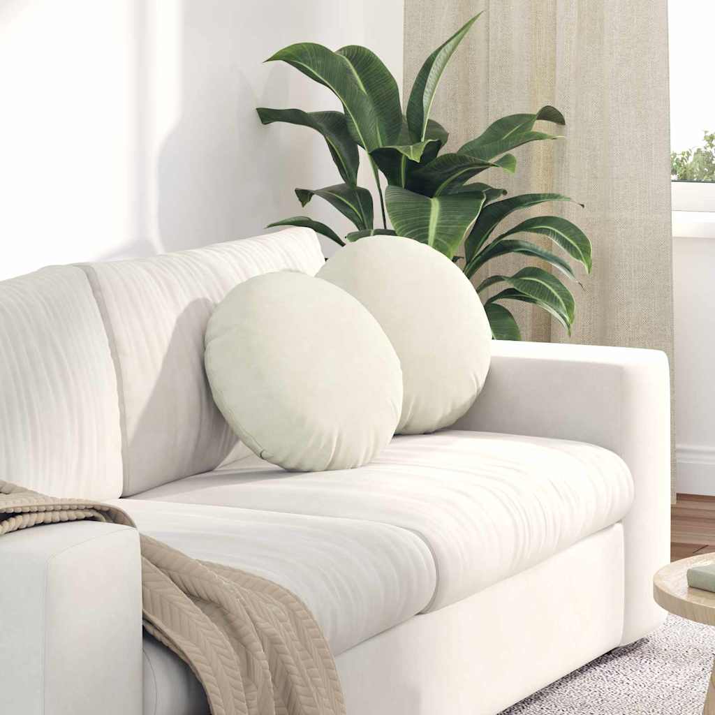 Cojines para asiento 2 pcs Amarillo Ø 40 x 13 cm Terciopelo