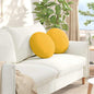 Seat Cushions 2 pcs Light Yellow Ø 40 cm Corduroy