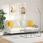 Cojines para asiento 2 pcs Amarillo Claro Ø 40 cm Tela de pana