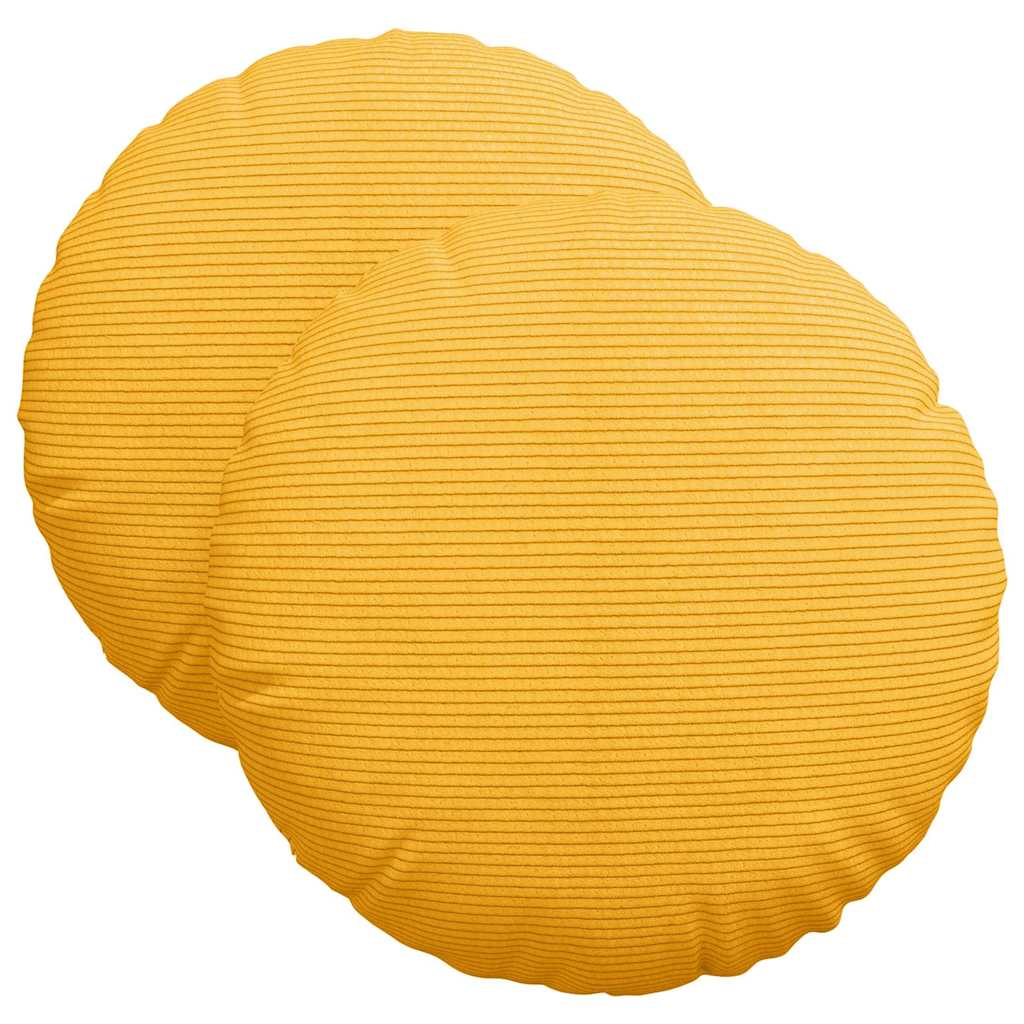 Cojines para asiento 2 pcs Amarillo Claro Ø 40 cm Tela de pana
