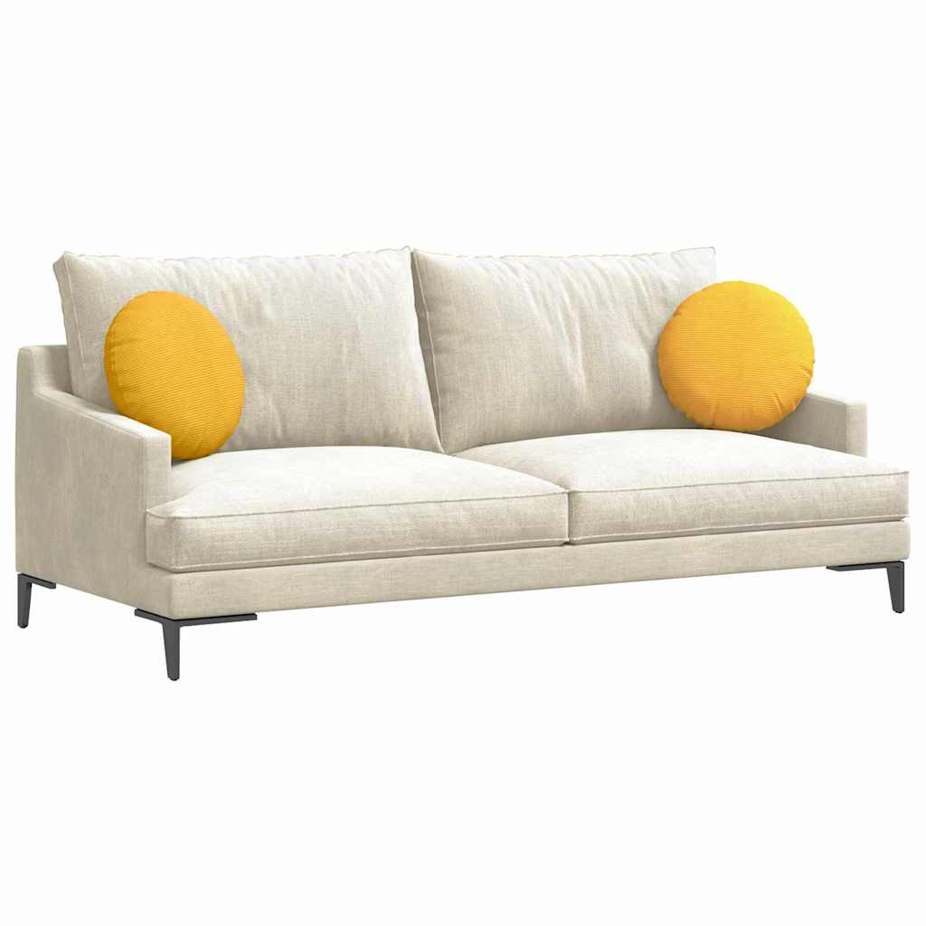 Cojines para asiento 2 pcs Amarillo Claro Ø 40 cm Tela de pana